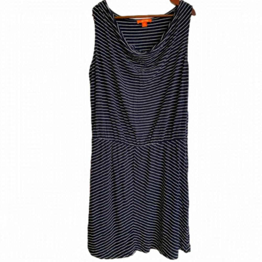 xl Joe Fresh Stretchy Lady’s Knee-Length Sundress, Great Used Condition, Navy